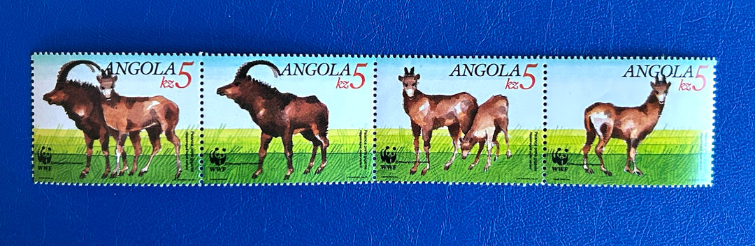 Angola - 1990 - Sable Antelope - MNH** folded on perf line