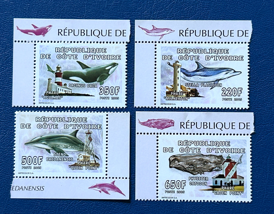 Ivory Coast 2005 Whales & Lighthouses MNH**