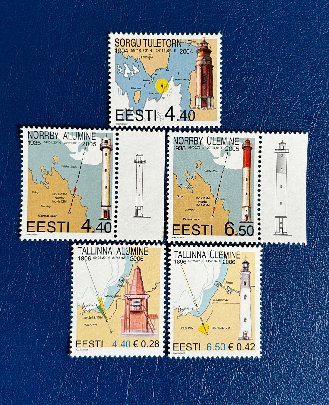 Estonia Sc 481, 501-2, 541-2 Lighthouses 2004-6 MNH**