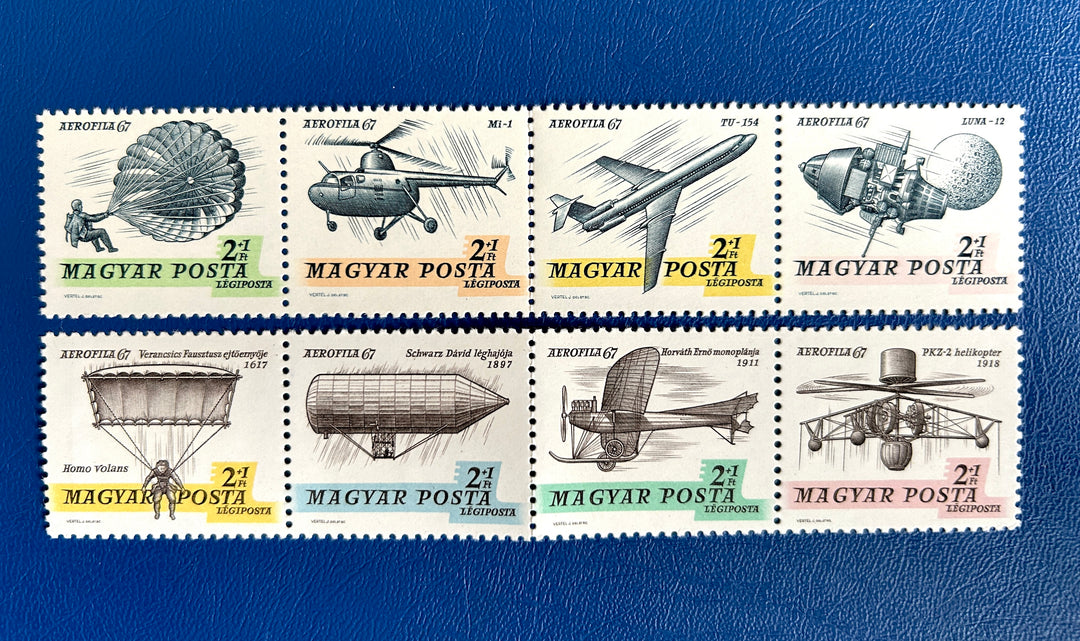 Hungary - 1967 - Aerophila ‘67 Airmail Stamp Ex - MNH** folded on perf line
