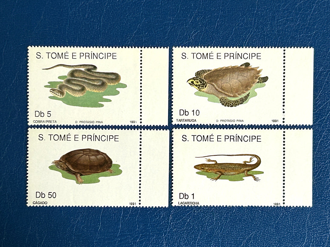 St. Thomas & Prince Islands - 1991 - Wildlife & Flowers/ Reptiles - MNH** (fauna)