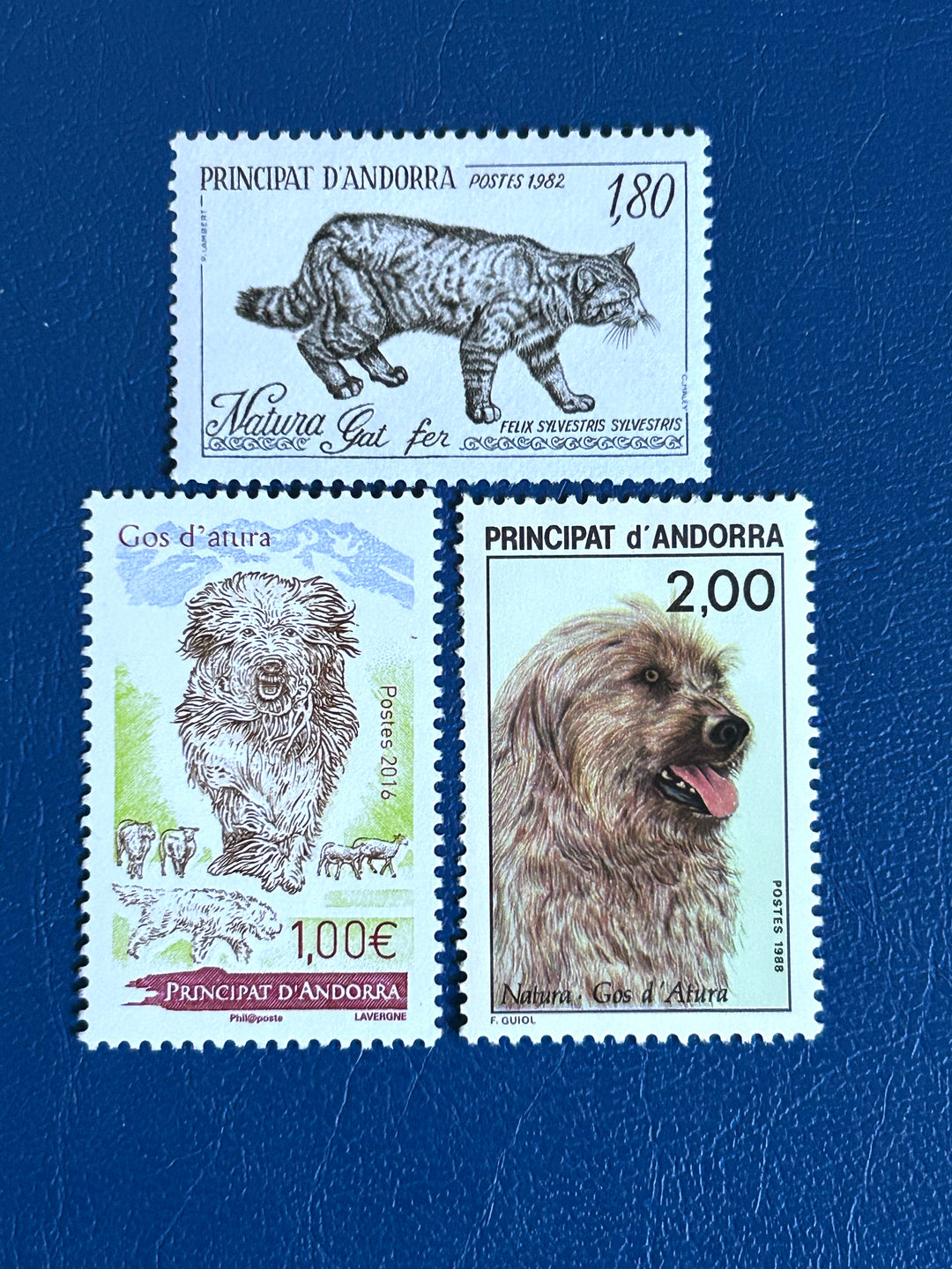 French Andorra Sc 300, 367, 767 Cat & Dog mix (fauna) MNH**