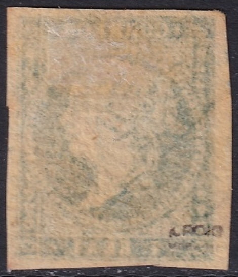 Spain 1856 Sc 42 used blue grid (parrilla) cancel experts mark