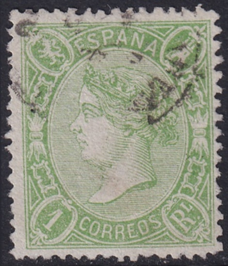 Spain 1865 Sc 78 used date cancel signed Diena