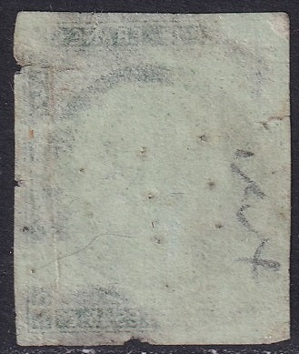 France 1849 Sc 2 used faulty gros points cancel multiple thins/tears
