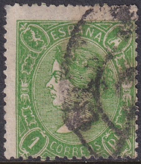 Spain 1865 Sc 78a used cartwheel (rueda) cancel