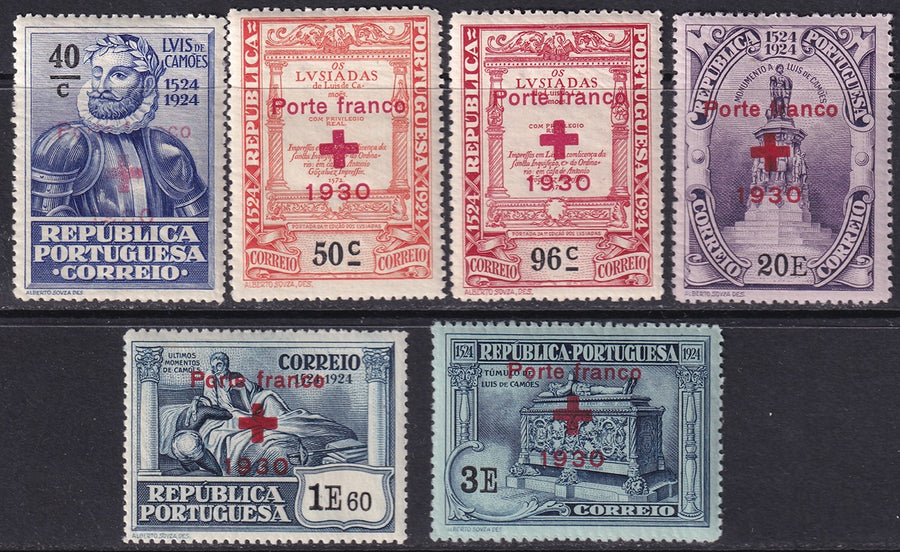 Portugal 1930 Sc 1S24-9 red cross franchise set MLH*