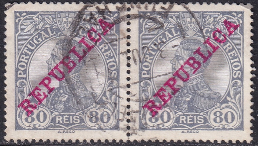 Portugal 1910 Sc 178 pair used Funchal cancel