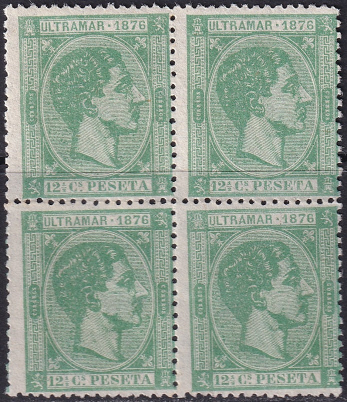 Cuba 1876 Sc 67 block MNG(*)