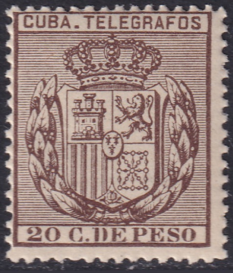 Cuba 1896 telégrafo Ed 83 telegraph MNH** some streaky gum