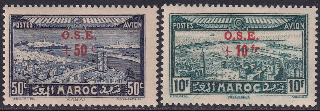 French Morocco 1938 Sc CB22-3 air post set MNH**