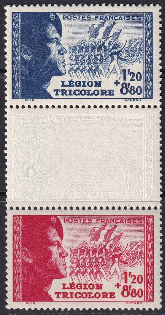 France 1942 Sc B147a vertical pair set MNH**