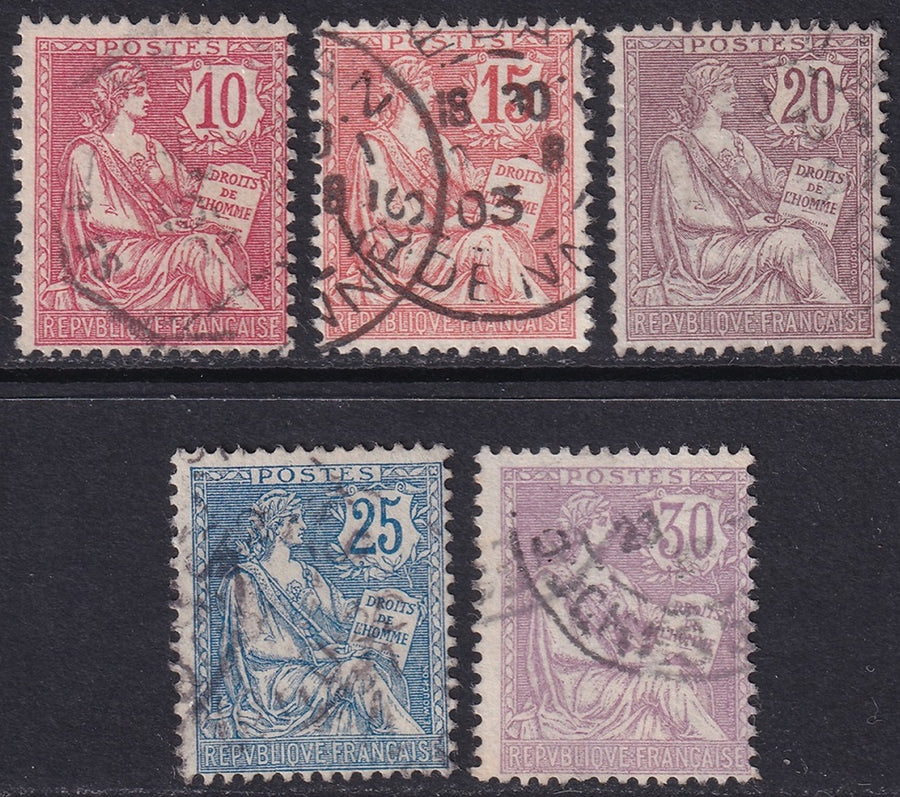 France 1902 Sc 133-7 set used