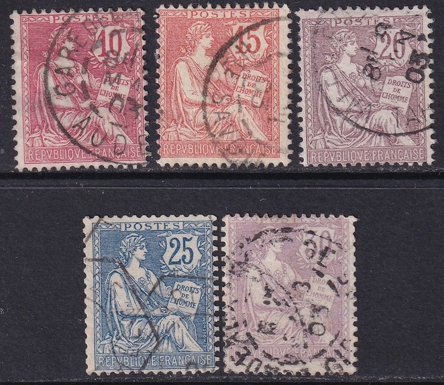 France 1902 Sc 133-7 set used