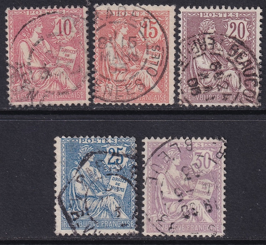 France 1902 Sc 133-7 set used