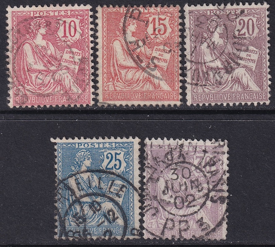 France 1902 Sc 133-7 set used