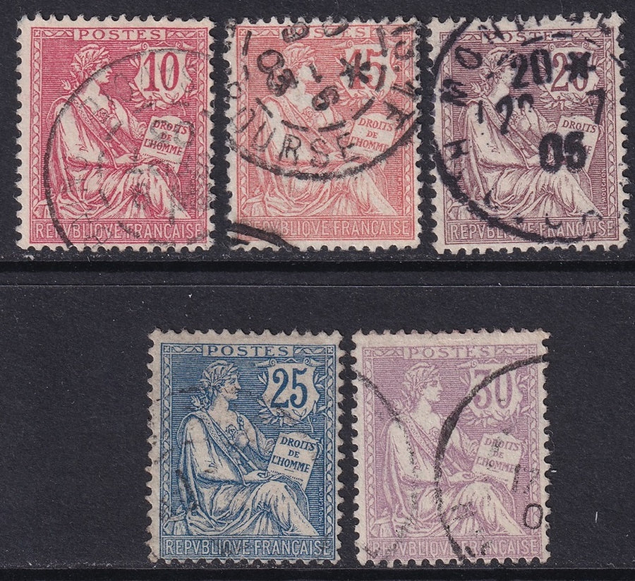 France 1902 Sc 133-7 set used