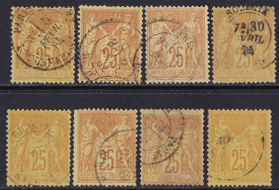 France 1879 Sc 99 selection of 8 used