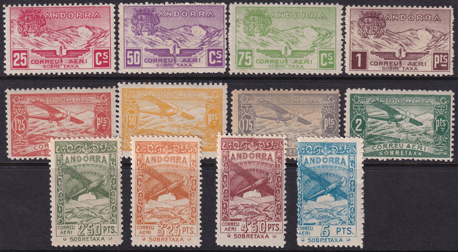 Andorra Spanish 1932 Sanabria 1-12 unissued air post set MNH**