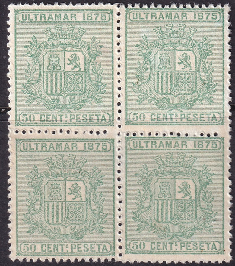 Cuba 1875 Sc 65 block MNG(*)