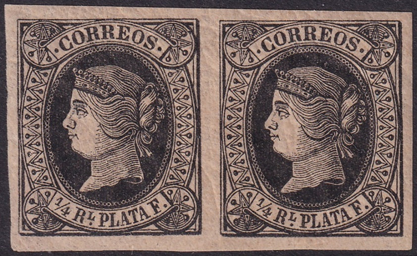 Cuba 1864 Sc 17 pair MNH** cracked gum some creasing