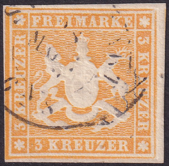 Wurttemberg 1859 Sc 15 used