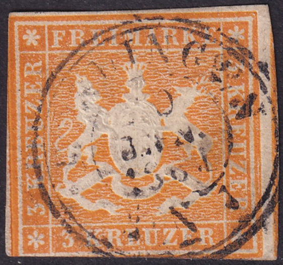 Wurttemberg 1859 Sc 15 used [..]lingen cancel