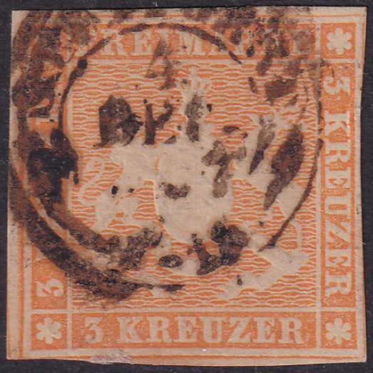 Wurttemberg 1857 Sc 9 used