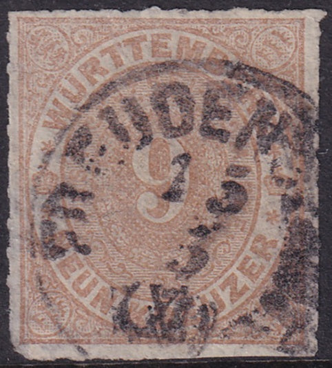 Wurttemberg 1873 Sc 51 used Freudenstadt cancel small edge thin