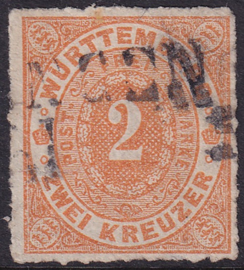 Wurttemberg 1869 Sc 48 used [..]ngen cancel