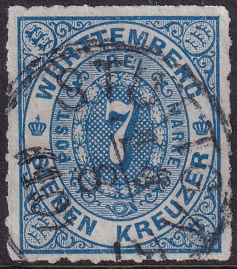 Wurttemberg 1869 Sc 50 used Stuggart cancel