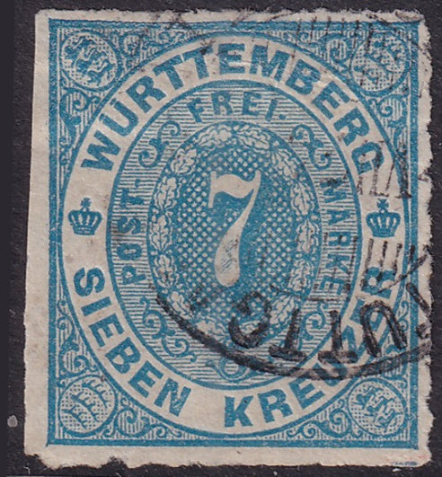 Wurttemberg 1869 Sc 50 used Stuggart cancel