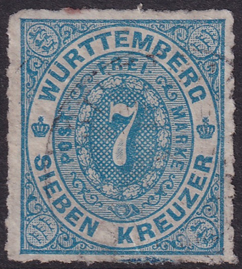 Wurttemberg 1869 Sc 50 used light cancel