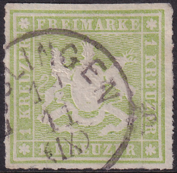 Wurttemberg 1865 Sc 41 used Esslingen cancel