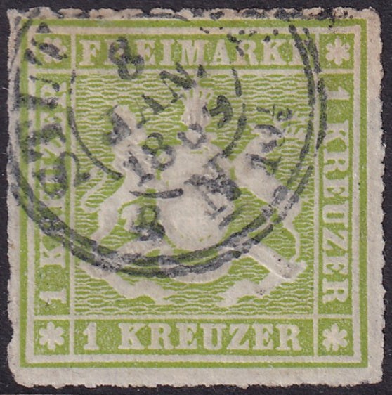 Wurttemberg 1865 Sc 41 used Stuttgart cancel