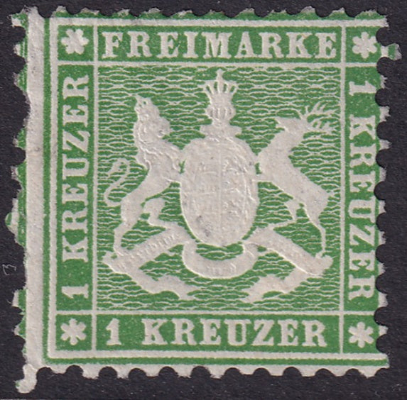 Wurttemberg 1863 Sc 34a MH* partial gum rough perfs