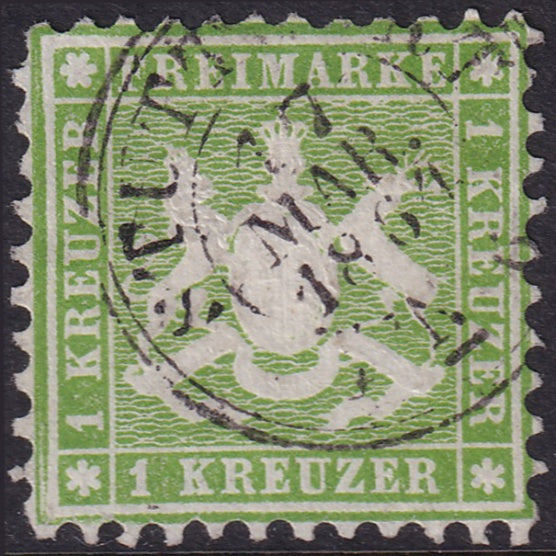 Wurttemberg 1863 Sc 34 used Stuttgart cancel