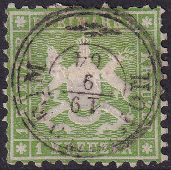 Wurttemberg 1863 Sc 34 used Hohenheim cancel