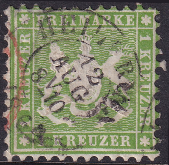 Wurttemberg 1863 Sc 34 used Heilbronn cancel