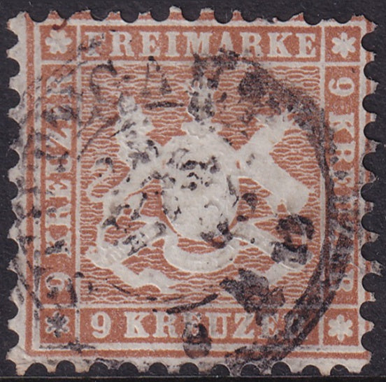 Wurttemberg 1863 Sc 39 used Stuttgart cancel