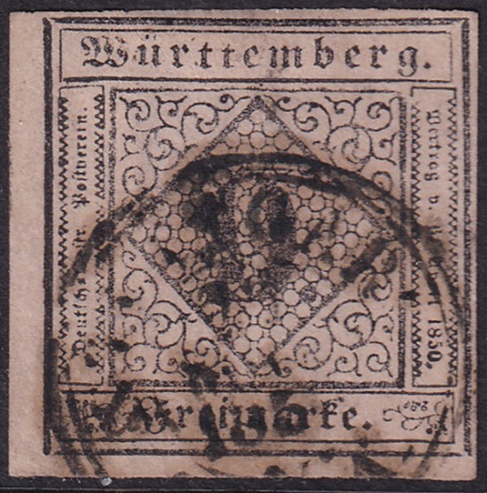 Wurttemberg 1851 Sc 5 used