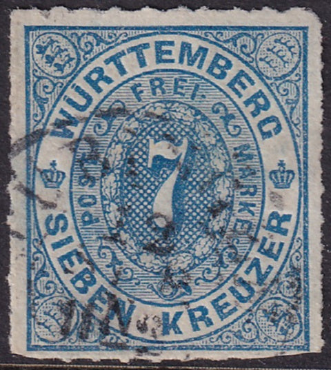 Wurttemberg 1869 Sc 50 used