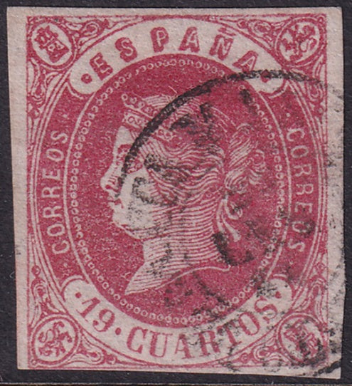 Spain 1862 Sc 58 used date (fechador) cancel experts mark