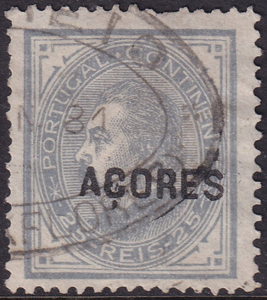 Azores 1880 Sc 38 used some damaged perfs