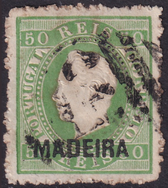 Classic Stamps - Madeira 1876 Sc 24d Mundifil 18g used perf 13.5 rough ...