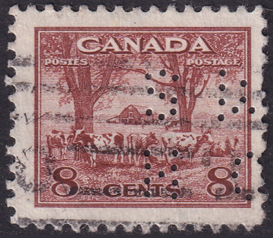 Canada 1946 Sc O10-256 official OHMS perfin used