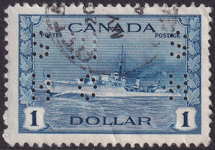 Canada 1942 Sc O9-262 official OHMS perfin used
