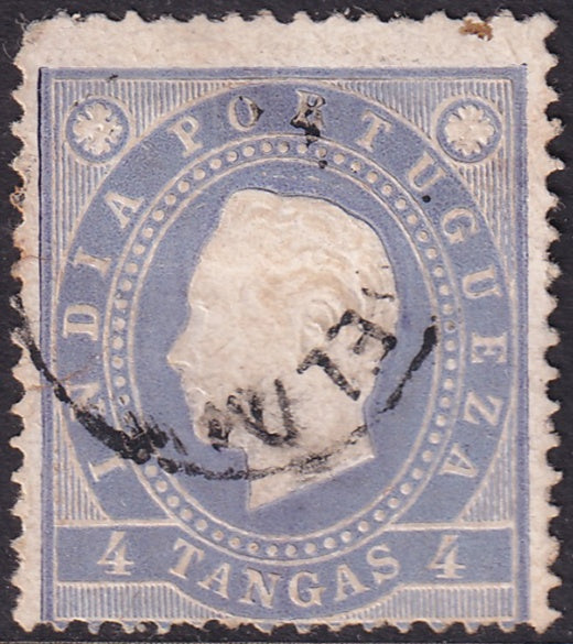 Portuguese India 1886 Sc 179a used perf 13.5 rounded top corner