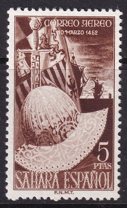 Spanish Sahara 1952 Sc C18 air post MLH*