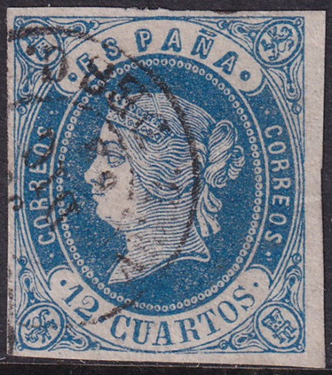 Spain 1862 Sc 57 used ambulante (Amb. Desc.) cancel